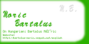 moric bartalus business card